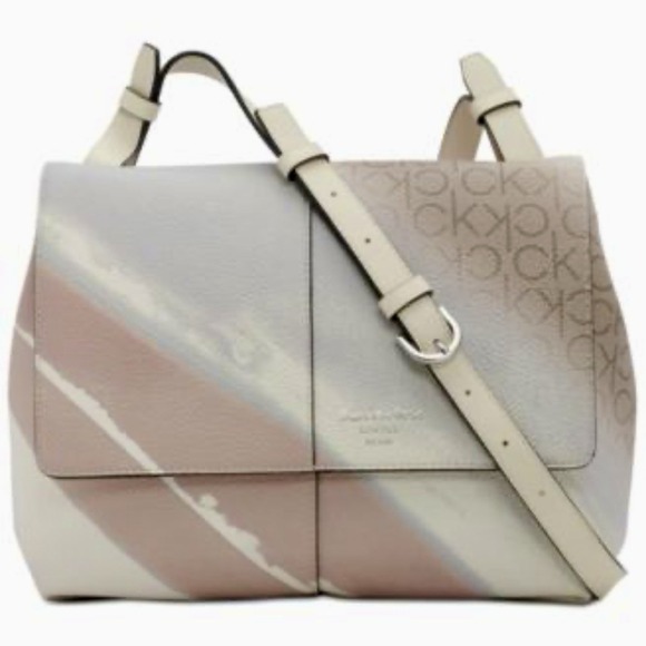 NWT Calvin Klein Myra Signature Crossbody Color Block Luxury Large Bag $168 - Picture 2 of 12